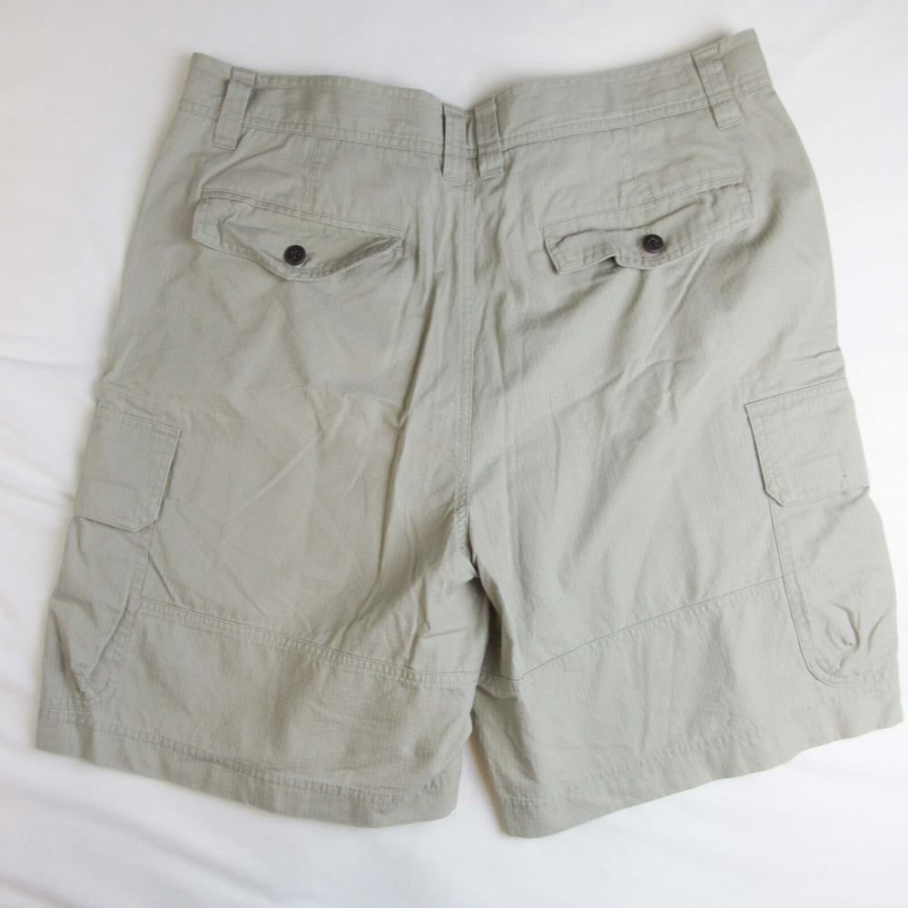 Jantzen Cargo Shorts Khaki Beige Checked 100% Cotton Men's Size 36 - Picture 2 of 4